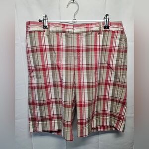 Charter Club Red and Tan Plaid Shorts
